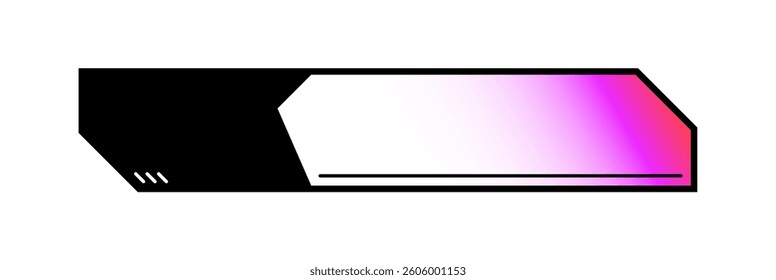 Futuristic lower third interface illustration. Video overlay element.