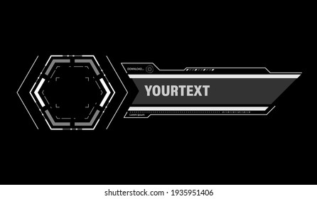 Futuristic lower third. Sci-fi design template for channel, news, information call box bars and modern digital info boxes. 