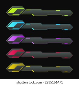 Futuristische Banner-Banner mit Untertiteln für Videobildschirme