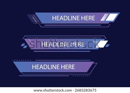 Futuristic lower thirds with headline text for news or broadcast