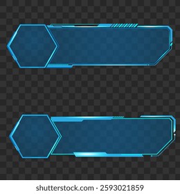 Futuristic lower thirds or technology box blue isolated. vector editable