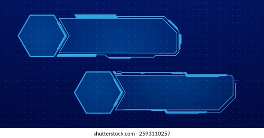 Futuristic lower thirds or technology box blue isolated. vector editable