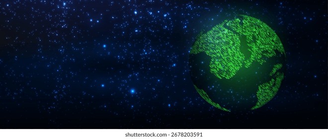 Futuristic map of the planet. World map. Abstract background with glowing planet Earth. Futuristic modern vector illustration.