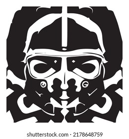Futuristic Mask Warrior Sci Fi- Tattoo Sticker - ready for print art