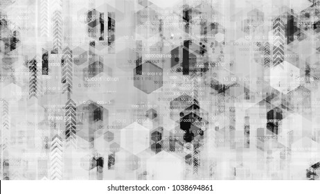 Futuristic Matrix Cyberspace Background with Binary Code. Virtual Info Transfer Texture. Scientific Futuristic Grunge Pattern. Screen, Cover Design Background.