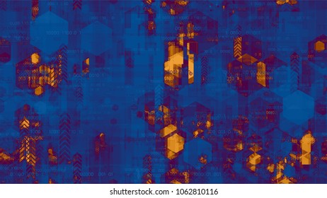 Futuristic Matrix Cyberspace Background with Binary Code. Innovation Engineering Texture. Hacking Software Encryption Pattern. Poster, Advertising Design Background.