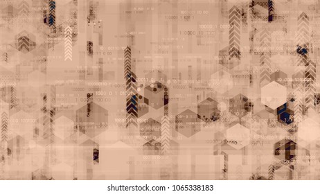 Futuristic Matrix Cyberspace Background with Binary Code. Telecommunication High Tech Texture. Scientific Futuristic Grunge Pattern. Poster, Advertising Design Background.