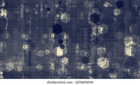Futuristic Matrix Cyberspace Background with Binary Code. Artificial Intelligence System Texture. Abstract  Sci Fi, Scientific Pattern. Business Presentation Design Background.