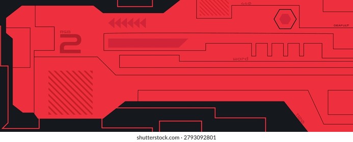 Futuristic Mecha Gaming Wallpaper with Black and Red Featuring High-Contrast Aesthetic.