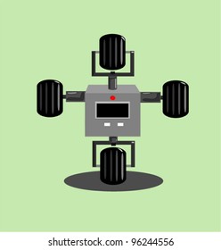 futuristic mechanical wheeled robot illustration