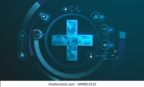 
Futuristic Medical Health Care System Artificial Intelligence UI Concept Design Template Background Eps 10 Vector