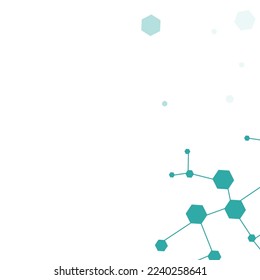 Futuristischer medizinischer Vektorweißer Hintergrund. Banner für molekulare Technologie. Abstrakte chemische Struktur Modernes Muster. Geometrisches Bildschirmhintergrund.
