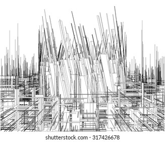 Futuristic Megalopolis City Of Skyscrapers Vector 20