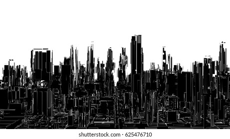 Futuristic Megalopolis City Vector 43