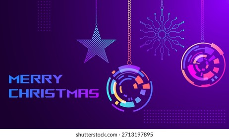 Fondo de Navidades alegres futuristas. Antecedentes de Tecnología Abstractas