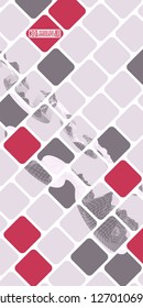 futuristic mesh mountains. abstraction in tile mosaic. stock image vector