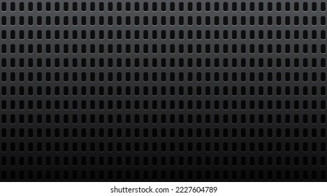 Futuristic metal background. Monochrome vector. Dark texture background. Metal perforated