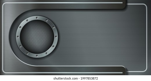 Futuristic metal background for technology designe. Vector illustration.