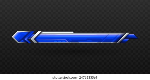 Futuristic Metal Blue Colored Lower Third Banner for Video Broadcast Screen Presentation Titles