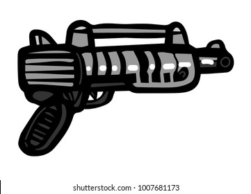 futuristic metal gun 