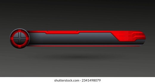 Plantilla de banner de títulos de portada de la pantalla de noticias de tercera generación de metal futurista y rojo inferior