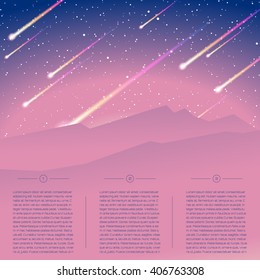 Futuristic meteor shower background  (eps10); jpg version also available