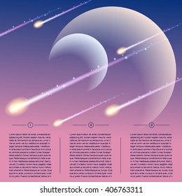 Futuristic meteor shower background  (eps10); jpg version also available