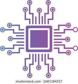 Futuristic microchip circuit board technology ai processor digital future concept
