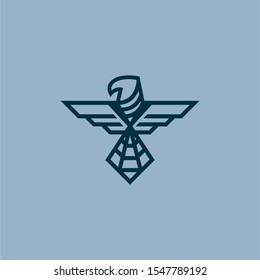 Futuristic Military Falcon Badge Logo