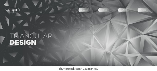 Futuristic Minimal Concept. Vector Polygonal Banner. Foil Geometry Texture. Abstract Landing Page. Metallic Minimal Poster. Metal Graphic Polygon Background. Vector Landing Page. Minimal Design.