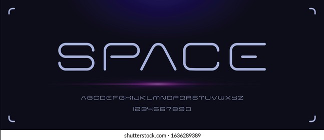 Futuristic minimal font, modern alphabet with uppercase and numbers. perfect for logos, headlines and manny other uses.