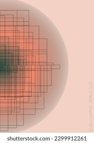 Diseño futurista de póster de vectores geométricos mínimos con líneas y círculos coloridos gradientes. Conjunto de fondos abstractos para portadas, volantes, plantillas, folletos, tarjetas, folletos, promoción de marca, etc.