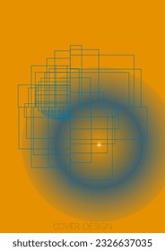 Futuristic Minimal Geometric Vector Poster Design with Lines and Gradient Colorful Circles. Collection of Abstract Backgrounds for Covers, Flyers, Templates, Booklets, Cards, Brochures, Branding, etc.