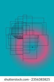 Futuristic Minimal Geometric Vector Poster Design with Lines and Gradient Colorful Circles. Collection of Abstract Backgrounds for Covers, Flyers, Templates, Booklets, Cards, Brochures, Branding, etc.