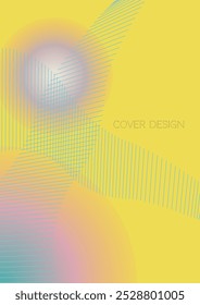 Futuristic Minimal Geometric Vector Poster Design with Lines and Gradient Colorful Circles. Set of Abstract Backgrounds for Covers, Flyers, Templates, Booklets, Cards, Brochures, Branding, etc.