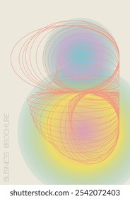 Futuristisches minimales geometrisches Vektorposter-Design mit Linien und Farbverlauf-Kreisen. Set mit abstrakten Hintergründen für Cover, Flyer, Vorlagen, Broschüren, Karten, Broschüren, Branding usw.