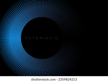 Futurista minimalista tecnologo azul medio tonos salpicados círculos de fondo abstracto. Diseño vectorial geométrico