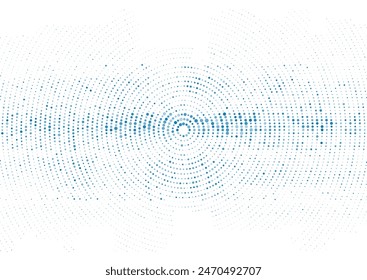 Futurista tecnología mínima azul claro semitonos círculos punteados abstracto de fondo. Diseño de Vector geométrico