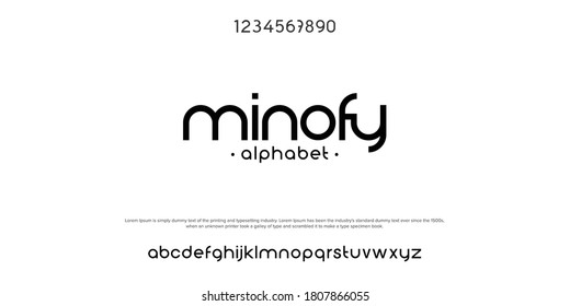 futuristic minimalist display font design, alphabet, typeface, letters and numbers, typography.