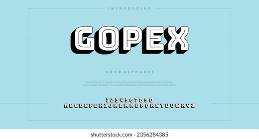 futuristic minimalist display font design, alphabet, typeface, letters and numbers, typography.