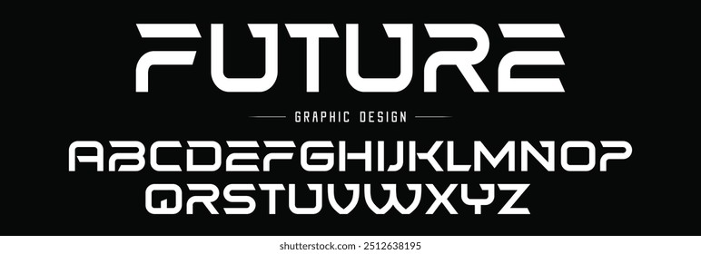 futuristic minimalist display font design, alphabet, typeface, letters and numbers, typography.
