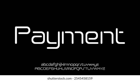 futuristic minimalist display font design, alphabet, typeface, letters and numbers, typography.
