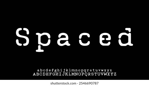 design de fonte de exibição minimalista futurista, alfabeto, fonte, letras e números, tipografia.
