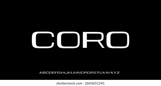 Futuristic and minimalist style alphabet font vector illustration. Suitable for various digital branding needs, startup logos, application UI and technology.