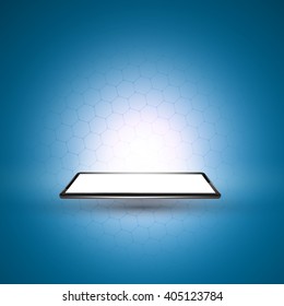 Futuristic Mobile Phone Vector Illustration with Text 
