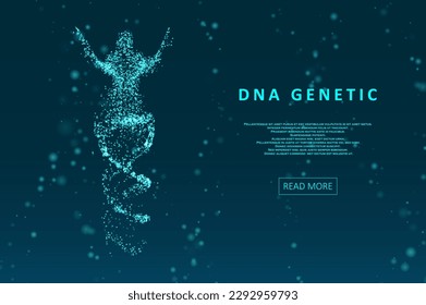 Futuristic model of human dna, abstract molecules. DNA concept structure illustration. Science template for your design.