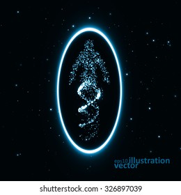 Futuristic model of man dna, abstract molecule, cell illustration eps10