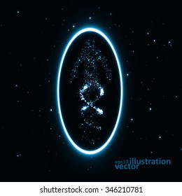 Futuristic model of man dna, abstract molecule, cell illustration eps10