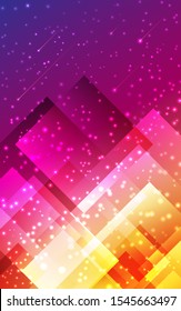 Futuristic modern abstract vertical background. Geometric graphic design pattern Poligonal shape purple pink yellow gradient wallpaper. Banner, flyer, poster, presentation template Vector illustration
