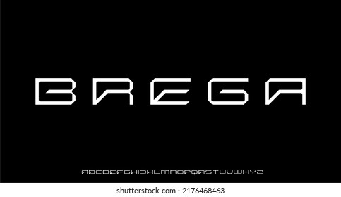 futuristic and modern alphabet font vector